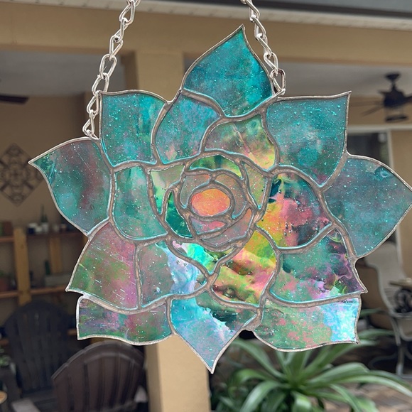 Other - Stained Glass Lotus Flower Hanging Sun Catcher
